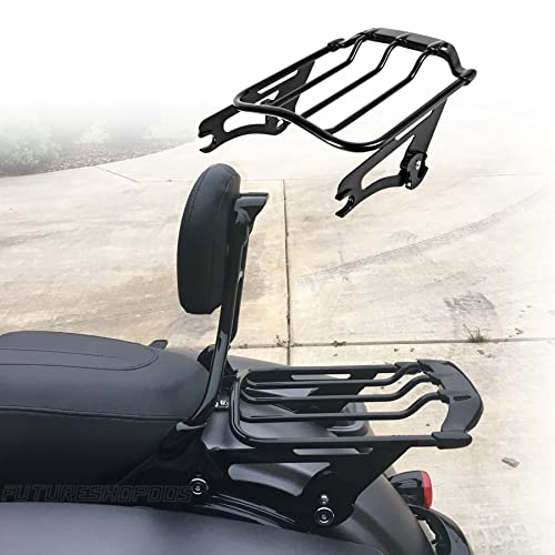 Fits 2021 Street Glide Luggage Rack + 4 Point Docking + Harley Backrest Sissy Bar For 2020 Road Glide Harley Luggage Rack Black Motorcycle Luggage Rear Luggage Rack Touring Harley Rack Attachment #TOP5