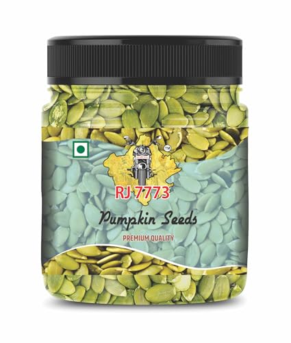 Image of RJ7773 Pumpkin Seeds 500Gm - Unroasted Pumpkin Seed Rich in Protein and AAA Grade Pumpkin Seeds | Source of Iron & Zinc | High Protein Fiber Rich Superfood Snack (Pumkeen seeds 500g)
