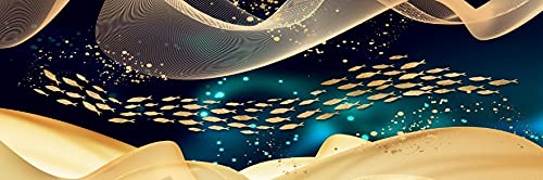 Diamond painting complet grand format 60x120cm de point de croix art crafts poisson rouge