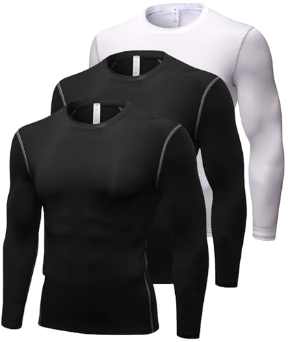 Compression Shirt Men Long Sleeve Thermal Workout Shirts Athletic Basketball Base Layer Undershirts Sports Top