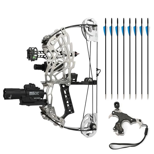 13Inch Compound Bow & Arrow Set for Adults Youth - 15-32 LB Adjustable Draw Weight, No Bow Press Needed (Style 2)