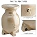 KoolScapes 55-Gallon Rain Barrel – Outdoor Water Storage & Rainwater Collection, Recycled Plastic, Brass Spigot, Stone-Look Design for Sustainable Garden & Lawn Watering – Beige