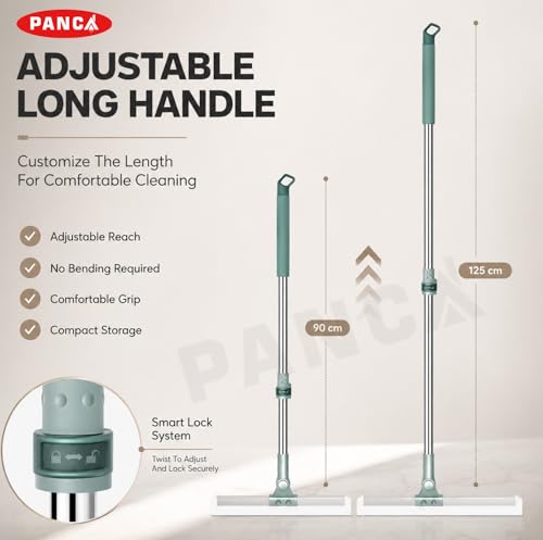 Image of PANCA Floor Cleaning Mop, Long Handle Wet & Dry Wiper for Home & Tiles