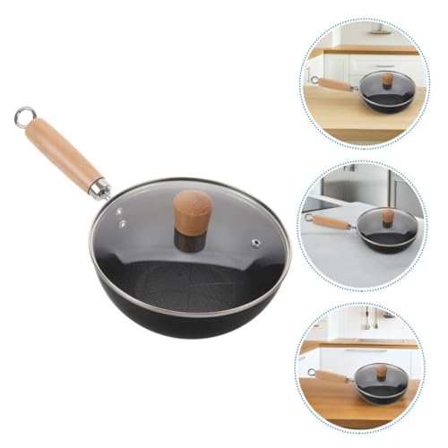Wok estilo tradicional con tapa y mango de madera miniatura 7