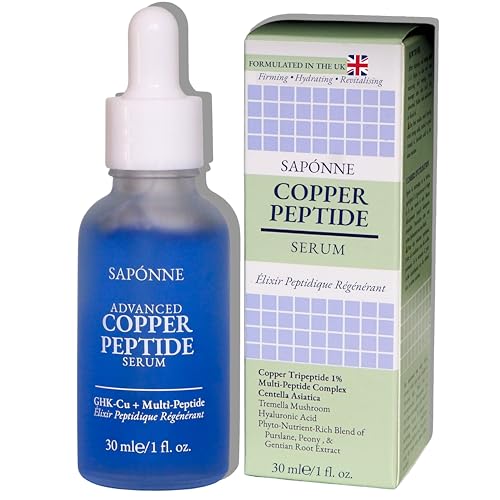 Advanced Copper Peptide Serum 1% (300mg GHK-Cu Copper Tripeptide-1) + Multi-Peptide Complex | Anti-Aging Face Serum with Centella, Tremella & Hyaluronic Acid | Hydrating & Smoother-Looking Skin | 30ml