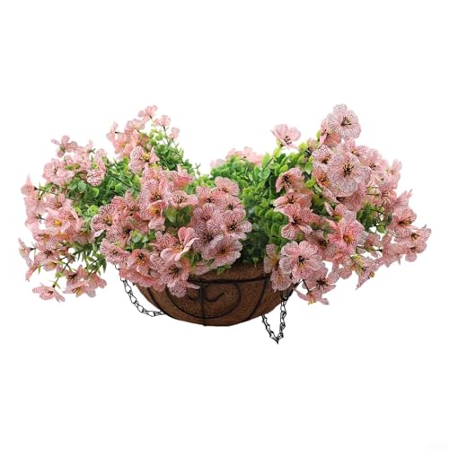 Panier de fleurs suspendu en soie violette décorative pour mariage et balcon - 3