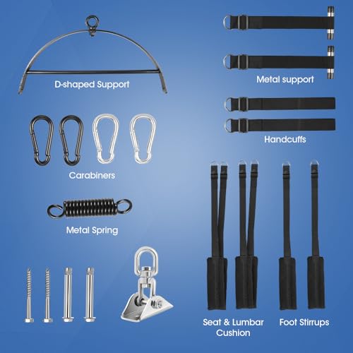 Enhanced Sex Swing 360 Degree Spinning Adult Sex Swing 2 in 1 Erotic Sex Toy Bondage Restraints BDSM Adjustable Straps with Premium Paint Stand and Widened Thick Comfortable Swing for Couples