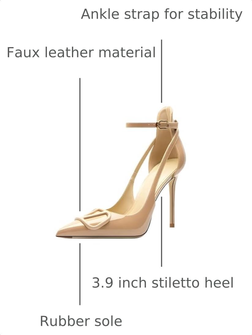 Women's Pointed-Toe Bag-Toe Strappy High-Heeled Shoes Sexy Stiletto Pumps