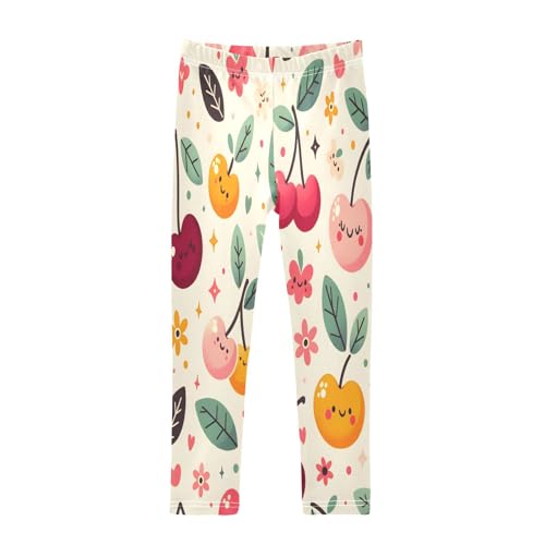 Bolaz Toddler Girls Leggings Printed Yoga Pants Leggings Cute Cherry Seamless for Kids
