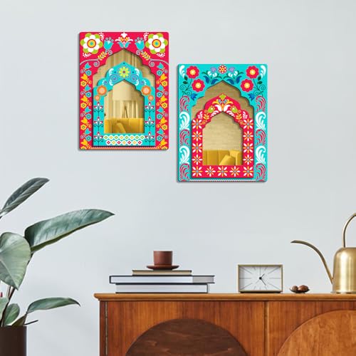 Sehaz Artworks Home Decoration Items for Living Room | Jharokha wall hangings for living room | Wall Decoration Items for Bedroom | Decorative Items for Home wall | Mirror Jharokha Wall Décor