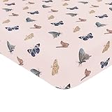 Kyte Baby Soft Crib Sheet - Standard Fitted Crib Sheet Made with Rayon from Bamboo, Ultra-Gentle and Breathable (Blush Butterfly)