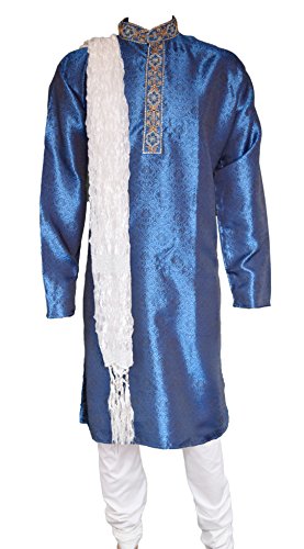Pijama kurta jacquard indio masculino traje sherwani con acabados de lujo