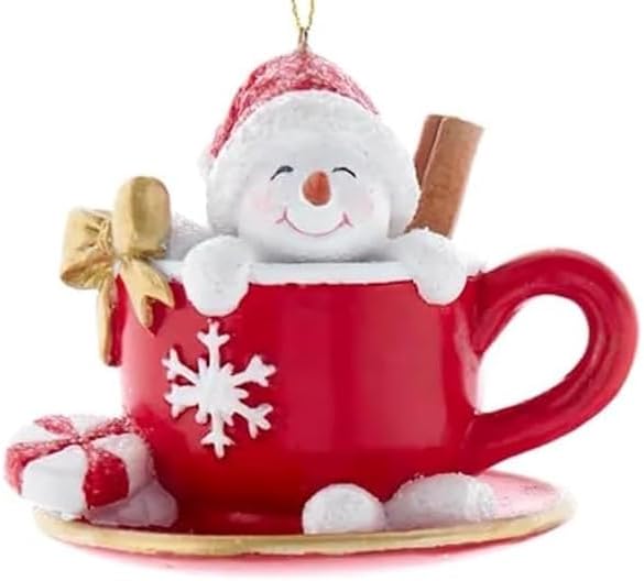 The Bridge Collection Snowmen in Mugs of Hot Chocolate Ornaments image 4