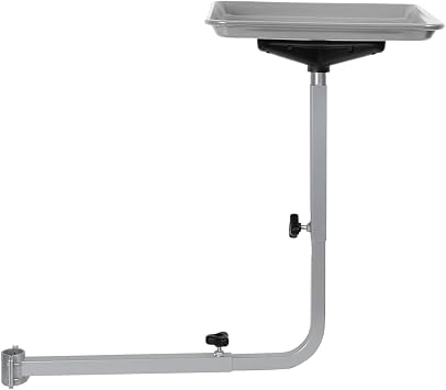 Salon Tray for Hair Stylist Steel Salon Tray Attached to Chair 360 Degree Rotating for Barber Chairs Hairdressing Tools TattooSilver