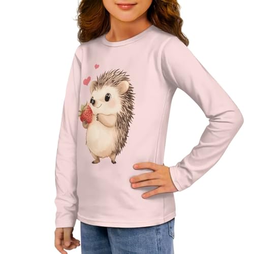 Image of Long Sleeve Shirts for Girls Casual Crewneck Tops Fall Winter Outfits for 3-16 Years Old