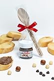 BurningWood Cuchara Personalizada para Mini Nutella de 25g (1 incluida) con Cuchara de Madera |Detalle Eventos, Regalos Personalizados Boda Comunion Bautizo Cumpleaños graduación,bolsas regalo