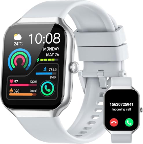 Image of Smart Watch 2026 NEW 1.91 inch Smartwatch for Men Women(Answer /Make Call),Fitness Watch with 110+ Sport Modes, Reloj Inteligente with Sleep Monitor /Heart Rate /Step /Calories /IP68,for Android iOS, Silver