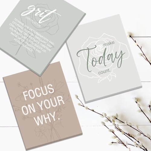 Image of CHDITB Inspirational Framed Canvas Wall Art Set, Motivational Quotes Wall Decor, Botanical Flower Line Art, Positive Affirmation Poster, Minimalist uplifting Prints For Bedroom Office Decor 12 inchX16 inchx6
