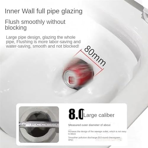 Inodoro Sifónico Super, One-Piece con Doble Descarga y Silencioso, Cerámica Creativa para Baño de Hogar o Hotel (695x750x370 mm) miniatura 3