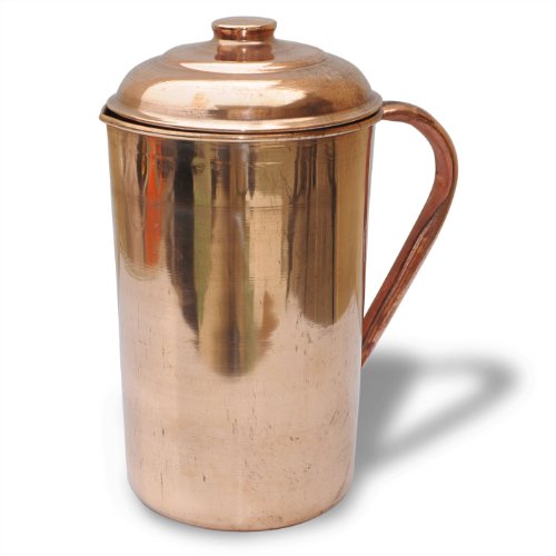 DakshCraft 100% Pure Copper Traditional Handcrafted Pitcher/Jug/ 64.24 Oz/1.9 lit for Regular use of Drinking Water, Yoga and Health Benefit