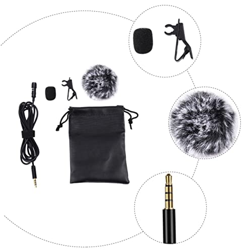 Mikinona 1 Set Lavalier Microphone Wireless Headset Microphone Lapel Mic Portable Mic Mini Lavalier Microphone Omnidirectional Condenser Mic Omnidirectional Lavalier Mic Clip On Microphone #TOP1