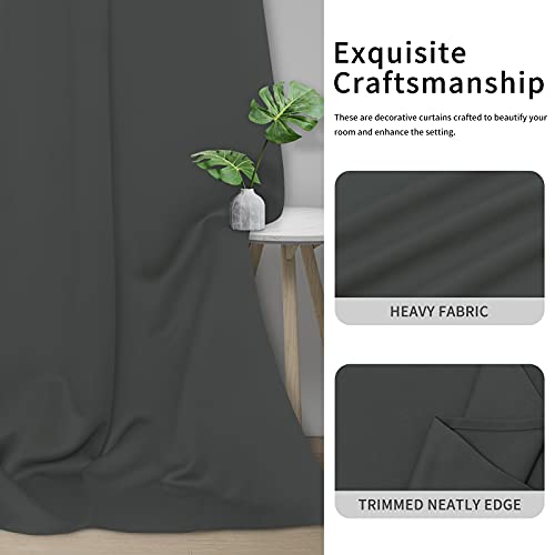 Image of Easy-Going Blackout Curtains for Bedroom, Solid Thermal Insulated Grommet and Noise Reduction Window Drapes, Room Darkening Curtains for Living Room, 2 Panels(42x63 in, Dark Gray)