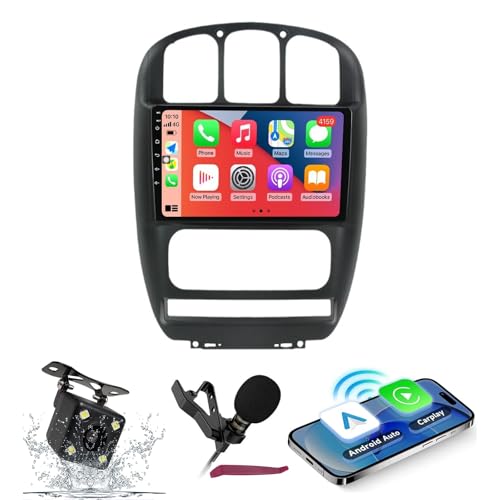 Autoradio GPS pour Dodge Caravan (2000-2007) Android 14 écran QLED 9 pouces avec CarPlay sans fil