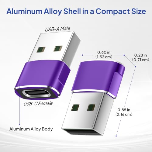 Image of USB C Female to USB Male Adapter 4-Pack,Type A Charger Cable Plug Connector for iPhone 11 12 Pro Max Mini,XR SE,Airpods iPad 8th Air 4th Generation,Samsung Galaxy Note 10 20 S20 Plus S21 21 Ultra,A71 | Type C Female to USB A Male Charger Connector for iWatch 11 10,iPhone 16 15 Plus Pro Max,iPad 8 8th 9 9th 10th Air 5 Mini 6