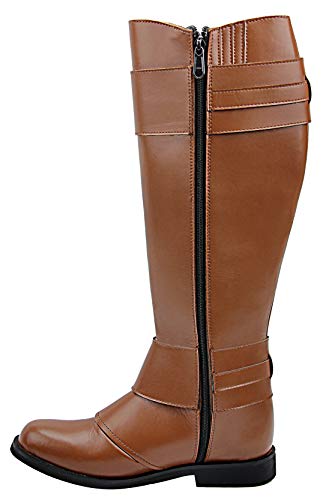 Mens Man Desire Fashion Stylish Motorcycle Riding Leather Tall Knee High Boots Color Tan4