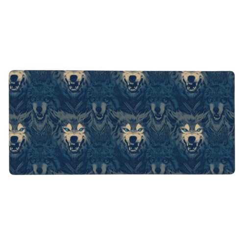 Tapis de souris loup grand format pour éviter les glissements et protéger le bureau