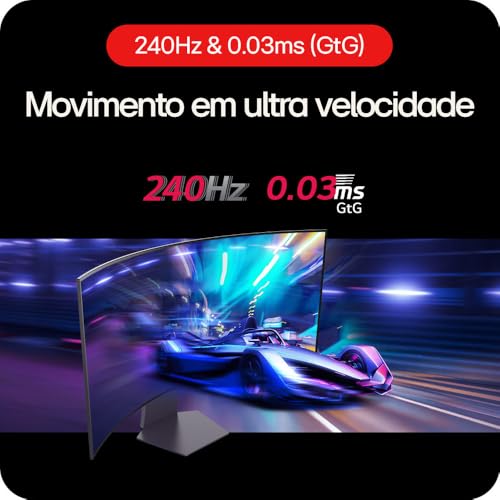 Monitor Gamer LG UltraGear OLED Curvo – Tela OLED 45”, QHD, HDR400 True black, 240Hz, 0,03ms (GtG),