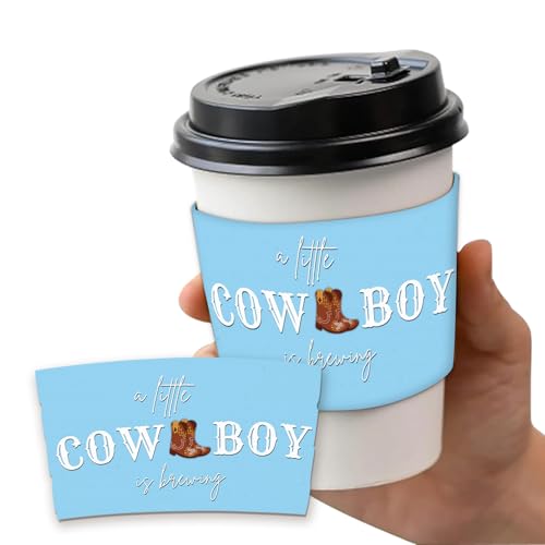 BONETAT 20 Counts A Baby Is Brewing, Coffee Cup Sleeves for Baby Shower Decorations, Disposable for Hot corrugated paper Sleeves 12 16 or 20 oz Paper Cup - Aa08