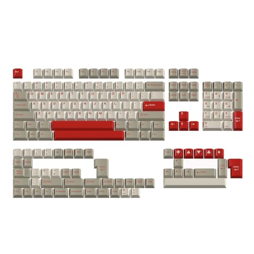 Image of Guffercty kred Cherry Profile PBT Keycaps 156 Key Set, Fade Resistant Custom Keycaps Fit 60% /65% /75% /80% /TKL /100% Mechanical Keyboard (Classic Retro)