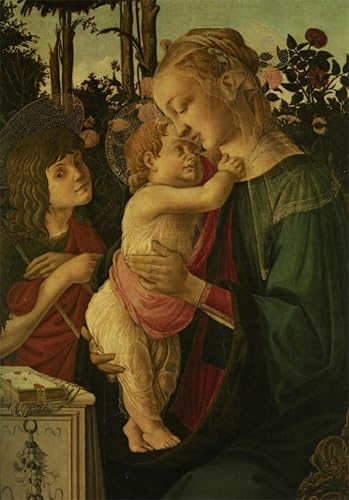 Pintura murales lienzo Sandro Botticelli: cuadro decorativo de 60x90cm para pared