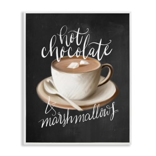 Stupell Industries Hot Chocolate Cozy Winter Beverage Calligraphy Cafe Sign, Design by House Fenway, Black, 24 x 30