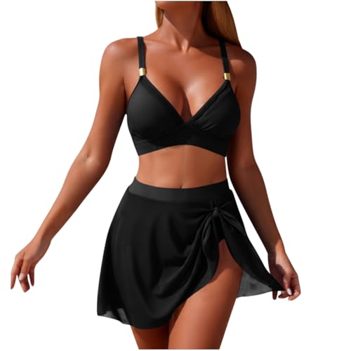 Dademeo Womens High Waisted Bikini Set Gold Fashion Two Piece Swimsuits Tummy Control Tie Knot 2026 Bathing Suits