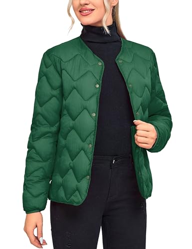 Little Donkey Andy Women's Lightweight Puffer Jacket with Recycled Insulation, Button Down Quilted Coats3