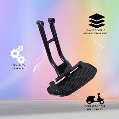 Image of PATHAK Heavy Duty Ladies Footrest Compatible with Hero Vida VX2 Plus / VX2 Go / VX2 Electric Scooter | Metal Body | Rear Left Side Foot Step| Black)