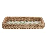 Modes d'utilisation flexibles : profitez d'un panier peu profond qui peut servir de corbeille à fruits en rotin, de panier de service pour les en-cas ou de présentoir pour maquillage et parfum, répondant ainsi à divers besoins de rangement. il peut également servir de plateau de rangement pour le maquillage ou de présentoir pour les rouges à lèvres