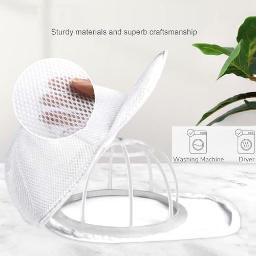 JJQHYC Cap Waschmaschinen Form, Cap Washer für Basecap Kappen Wäschenetz Waschgestell Cap Waschen für Erwachsene und Kinder, Weiß