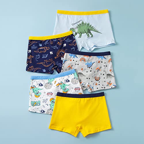 Boys Underwear Size 8 10 Boys Cotton Underwear Cute Dinosaur Print Underpants Shorts Beach Trunks 5PCS Bulk Boys3