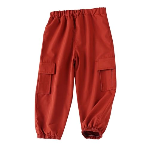 Cargo Pants for Girls Boys Red Sweatpants Baggy Jogger Pants with Pockets Toddler Lightweight Toddler Boys Fall Outfits