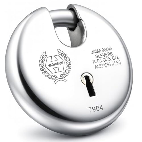 Image of Harrison JAMA LOCK-0022 Key Padlock (Silver, Painted Finish) | Padlock, Padlocks, Locks for Home, Locks for Main Door