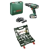 bosch v-line 68 No se descarga por el no uso Bosch PSB 18 Li-2 - Taladro atornillador de percusión con batería de litio (45 W, 18 V) + Bosch V-Line Titanio - Pack con 91 piezas para taladrar y atornillar