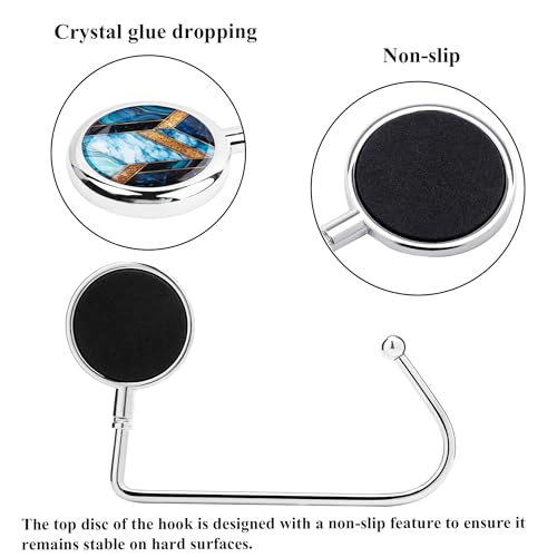 Cheliz Purse Hook Set of 2 - Hanger Table Hanger Holder Womens Bag Storage (2-Mosaic Stone2)