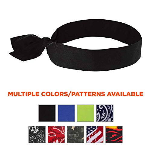 Image of Ergodyne Cooling Bandana, Pack of 2, Lime Black | Evaporative Polymer Crystals | Cooling Relief | Adjustable Tie Fit