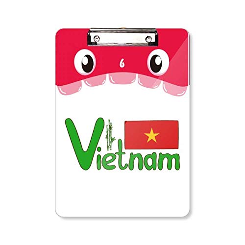 Porte-bloc drapeau Vietnam format A4 rouge résistant pour écrire debout sans support fixe