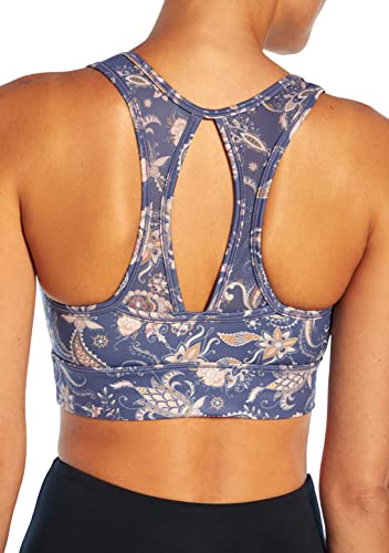 Jessica Simpson Sportswear Women's Standard Mackenzie High Impact Sport Bra, Bering Sea Desert Paisley, Medium #TOP4