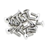 Smgda 20pcs M6 Carriage Bolts Screws, 304 Stainless Steel, Round Head, Square Neck, Fully Threaded M6x12mm (M6*12)