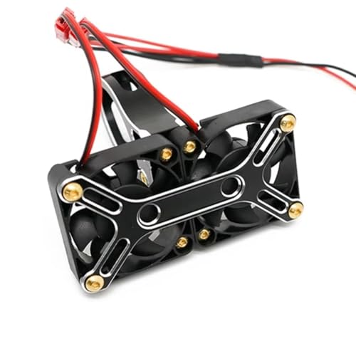 RC Upgrade Accessories for Traxxas for X-MAXX for Arrma for Kraton 1/5 RC Truck Car 4985 1717 Brushless Motor Heat Sink Dual Cooling Fan Heatsink Upgrade Parts(Black)
